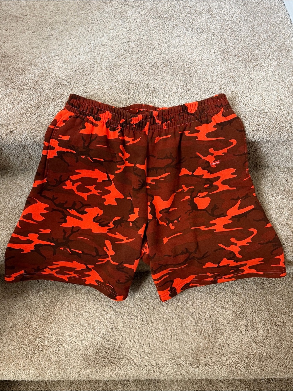 Supreme Orange & Brown Camouflage Athletic Shorts